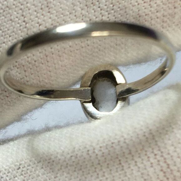 Sterling Silver Ring Size 7.5 Cat's Eye Moonstone Feldspar Cabochon Stone - Picture 8 of 13